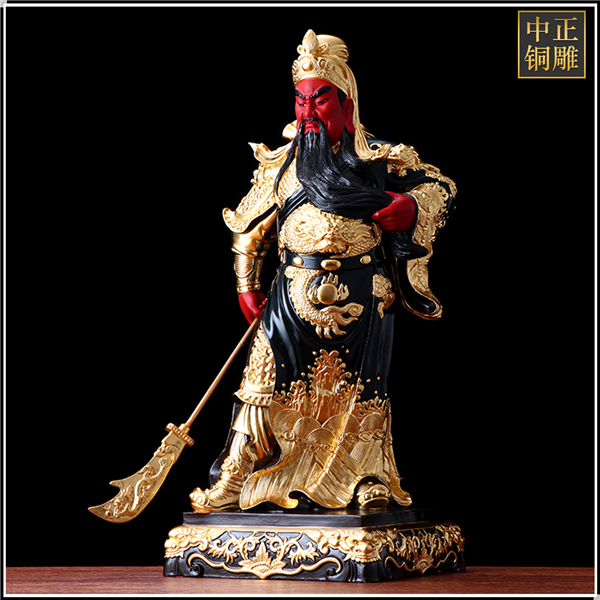 彩繪純銅關公像鑄造